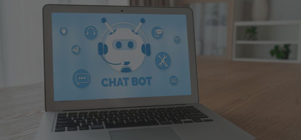 laptop displaying chatbots in local government